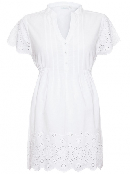White Embroidered Maternity Blouse