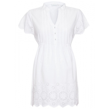 White Embroidered Maternity Blouse